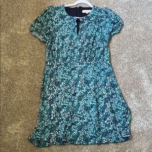 Green and white dress